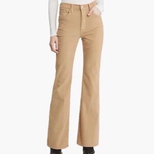 Edwin Ryder Camel Tan Corduroy Flare Pants Womens 24 High Rise Antrhopologie NWT
